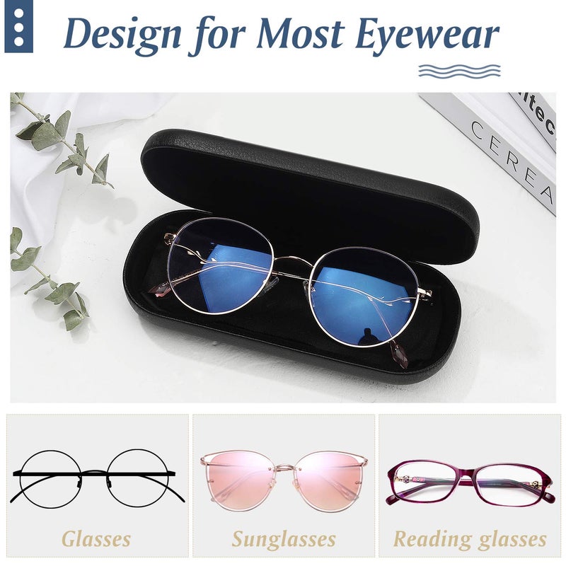 MoKo MoKo Hard Glasses Case, Hard Shell Sunglasses Case Anti-Scratch Eyeglasses Bag Portable Eyeglasses Holder Box Eyeglass Case for Women Men, Black  - Image 4
