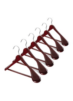 ZOBER 6-Piece High Grade Wide Shoulder Wooden Hanger Brown  - Image 2