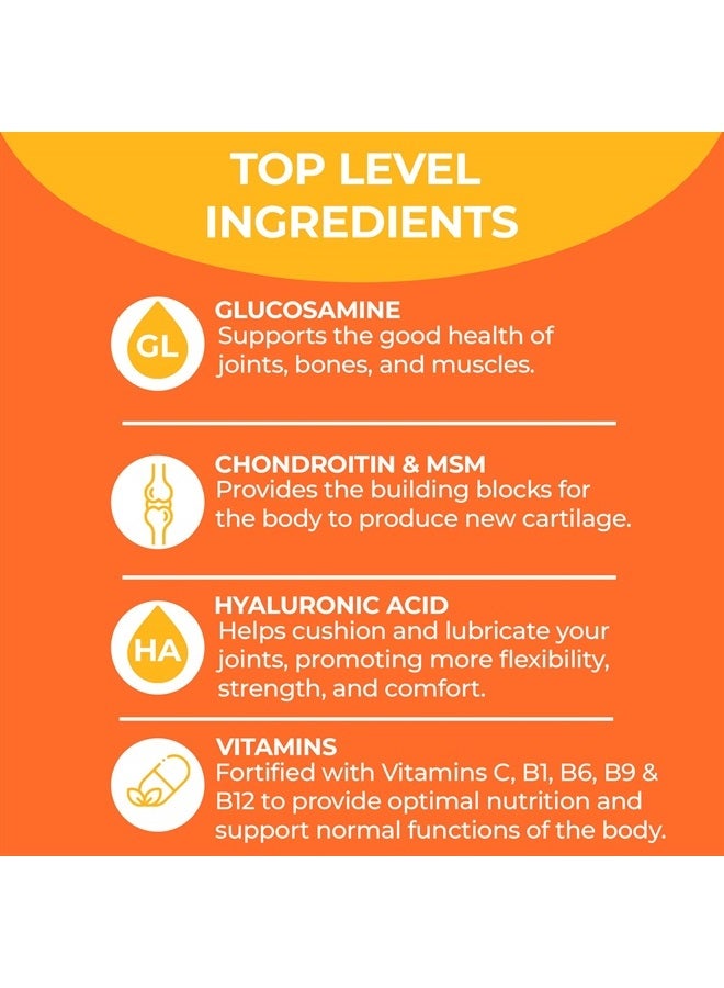 BIOTOPLEVEL Best Combination (Bundle) for The Good Health of Joints, Bones, Muscles, Hair, Skin and Nails - Glucosamine, Chondroitin, Collagen, Biotin, Hyaluronic Acid, MSM and Vitamin C - Image 4