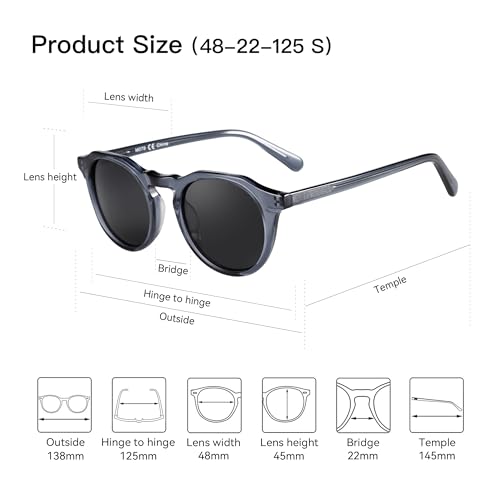 ZENOTTIC Vintage Round Polarized Sunglasses for Men Women UV400 Protection Retro Sun Glasses - Image 3
