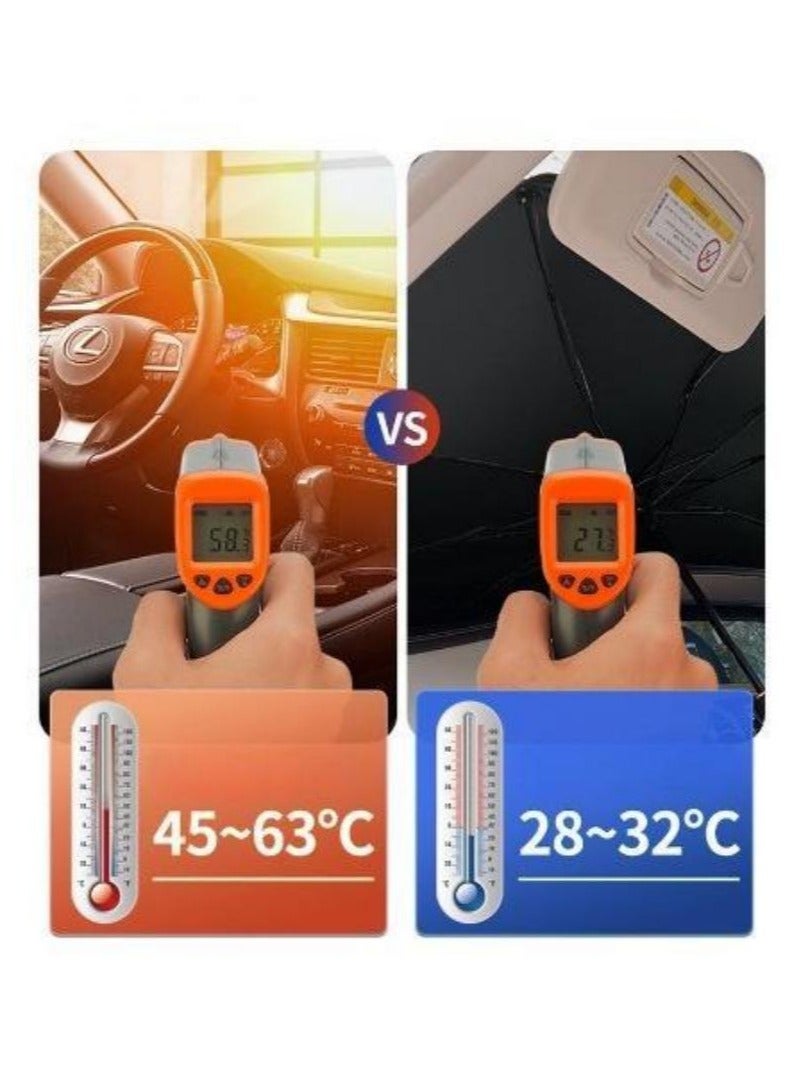 Generic A protective umbrella to prevent the car from being exposed to intense sunlight when parked in hot weather, which can cause high temperatures inside the car and aging of the interior. Front windshield heat insulation umbrella. - Image 4