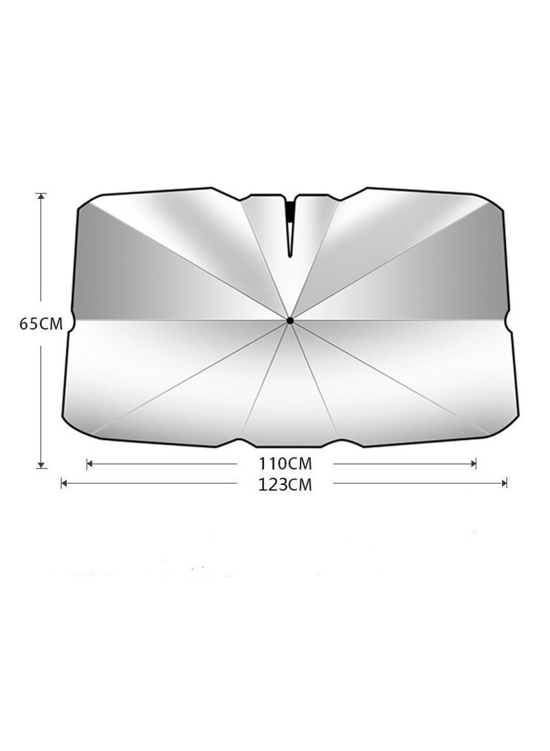 Generic A protective umbrella to prevent the car from being exposed to intense sunlight when parked in hot weather, which can cause high temperatures inside the car and aging of the interior. Front windshield heat insulation umbrella. - Image 5