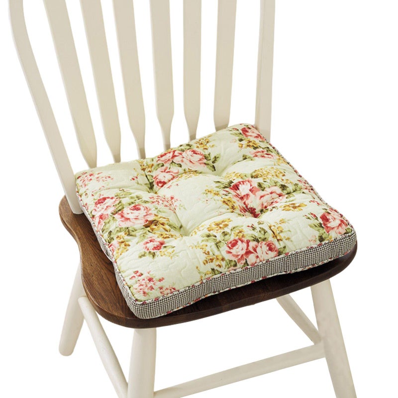 Huierxun Boho Cotton Quilted Chair Cushion for Dining Chairs Non Slip Soft Comfortable Chair Pads with Ties Patchwork Printed Seat Cushion for Kitchen Chairs Office Chairs (Pattern F,16"x16") - Image 1