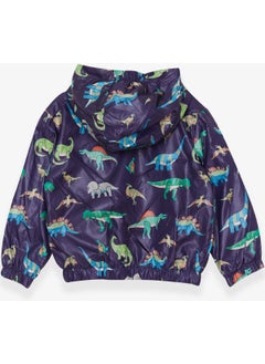 Breeze Boy Raincoat Colorful Dinosaur Patterned 1-5 Years, Navy Blue  - Image 3