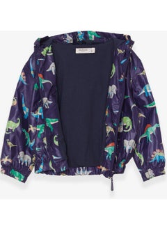 Breeze Boy Raincoat Colorful Dinosaur Patterned 1-5 Years, Navy Blue  - Image 2