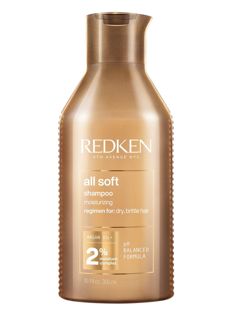 Redken All Soft Shampoo Dry, Brittle Hair 300ml - Image 1