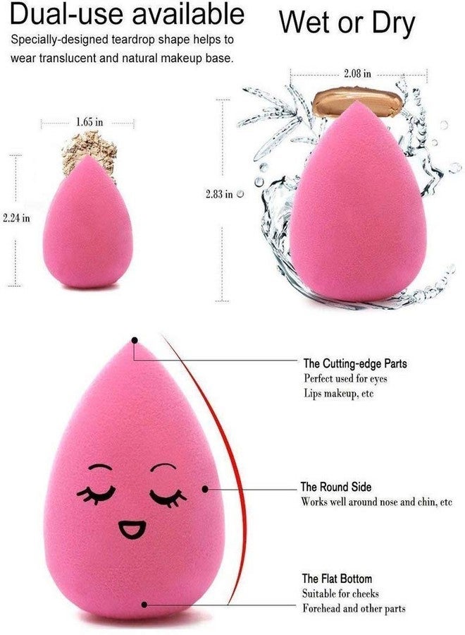 Women's & Girl's White Colour Makeup Brushes with 1 Pink Beauty Blender - Set of 6 - Image 3