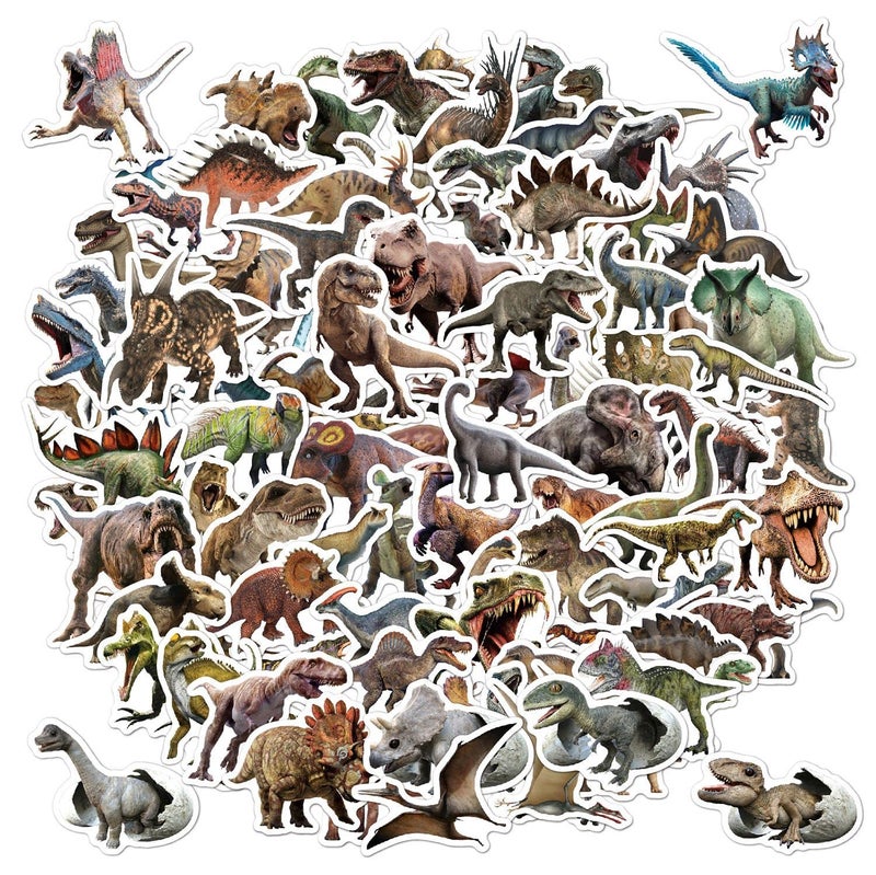 BBPOOL 100pcs Jurassic Dinosaur Stickers for Kids Waterproof Vinyl Dino Stickers for Boys Girls Teens Waterbottle Scrapbook Laptop Skateboard Computer - Image 1