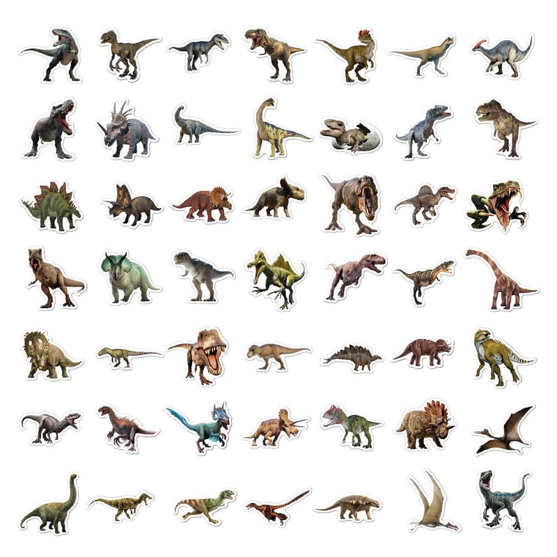 BBPOOL 100pcs Jurassic Dinosaur Stickers for Kids Waterproof Vinyl Dino Stickers for Boys Girls Teens Waterbottle Scrapbook Laptop Skateboard Computer - Image 4