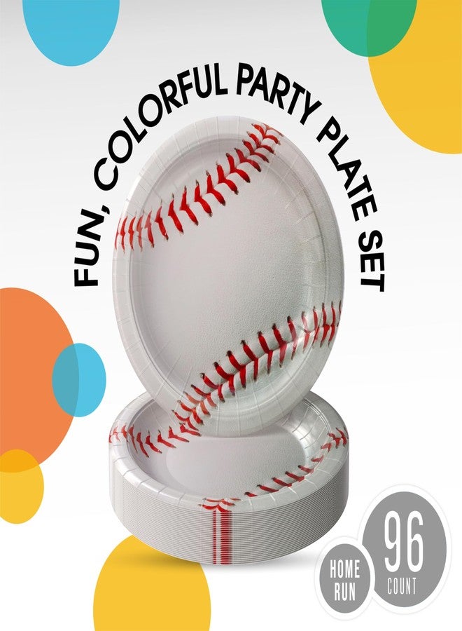 Party Solids أطباق بيسبول ورقية ثقيلة 10 بوصة للأحزاب 120 قطعة 350 جرام/متر مربع، زينة حفلات الأولاد لعيد ميلاد الأولاد وزينة عيد الميلاد الرياضية - Image 3