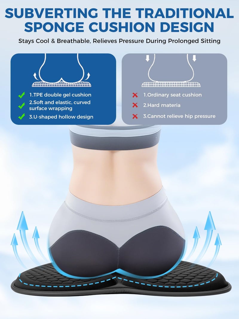 Nicecastle Honeycomb Car Gel Seat Cushion Soft Breathable Maintain a Refreshing Feel Relieve Hip Pressure This Seat Cushion Suitable For All Seasons for Car Office Home Wheelchair Chair Long Sitting Use - Image 3