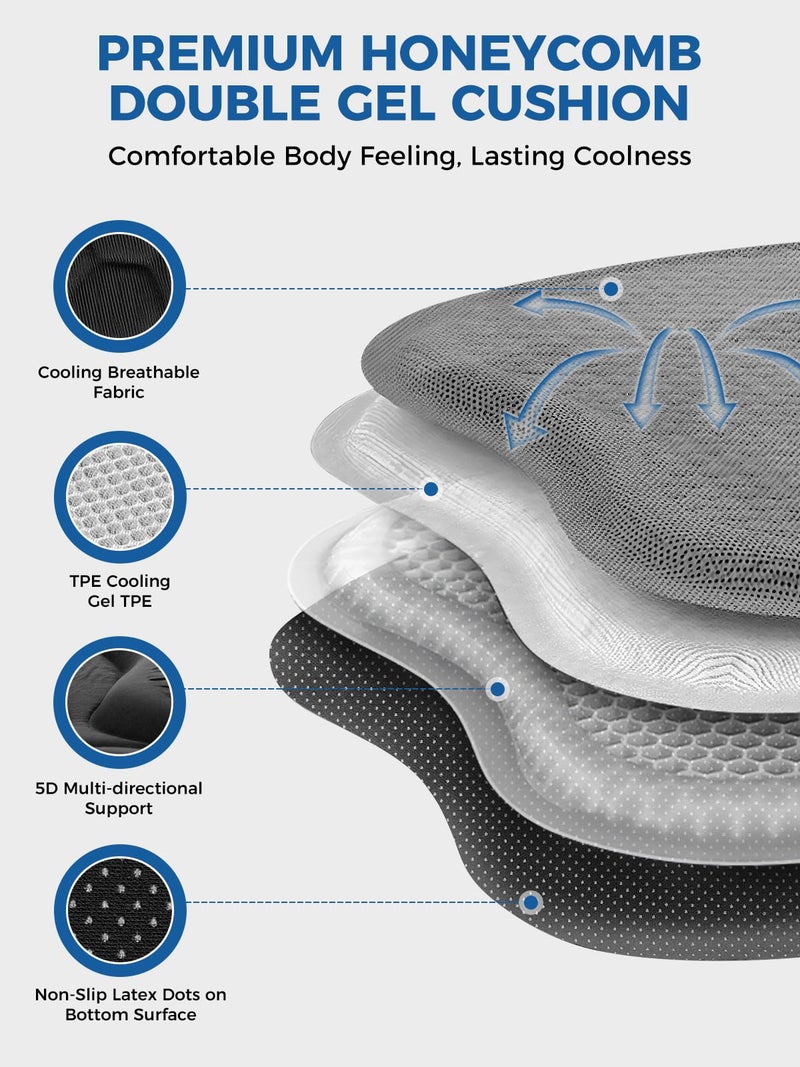 Nicecastle Honeycomb Car Gel Seat Cushion Soft Breathable Maintain a Refreshing Feel Relieve Hip Pressure This Seat Cushion Suitable For All Seasons for Car Office Home Wheelchair Chair Long Sitting Use - Image 2