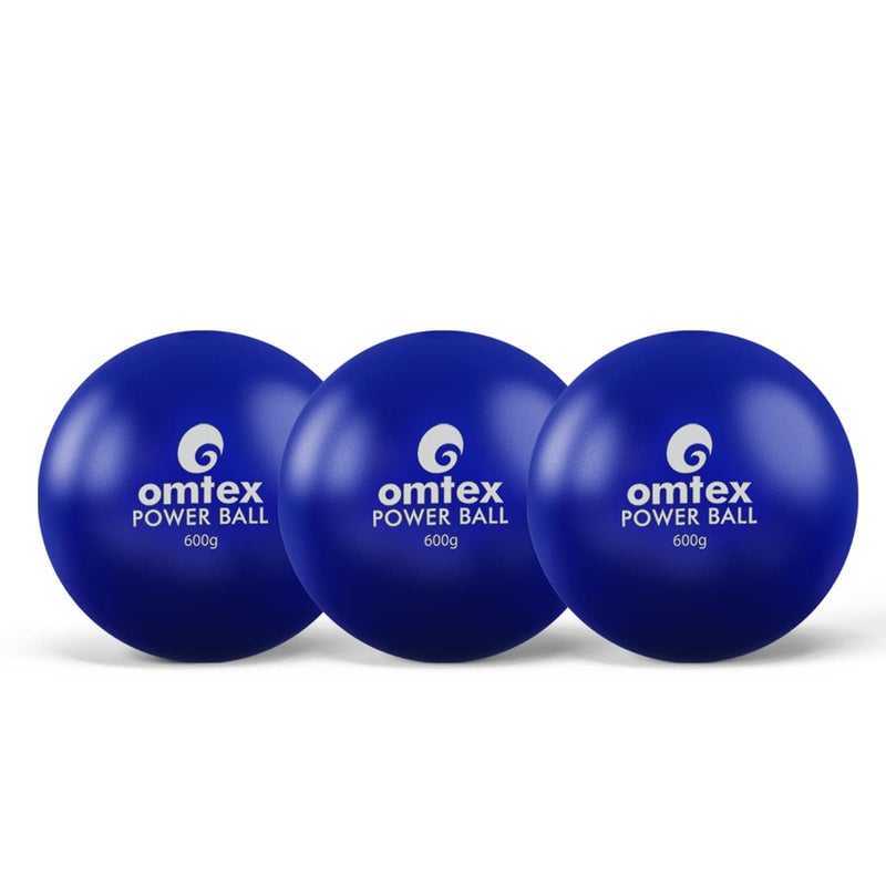 omtex Weighted Balls for Power Hitting, Batting and Pitching Training Suitable for Teenager & Athlete, Build Strength and Muscle, Improve Technique and Form (Blue Pack of 3) - Image 1