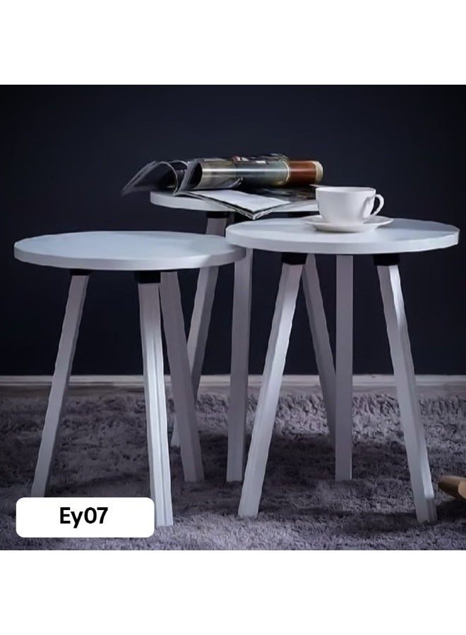 Living Modern Nesting Round Wooden Table Set (3 Pieces) – Versatile Design - Image 3
