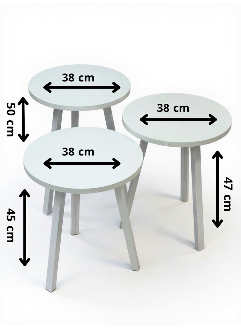 Living Modern Nesting Round Wooden Table Set (3 Pieces) – Versatile Design - Image 2