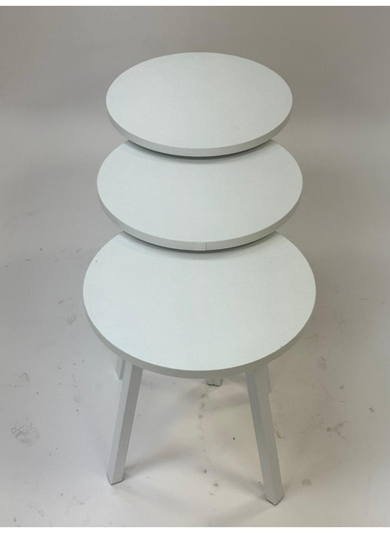 Living Modern Nesting Round Wooden Table Set (3 Pieces) – Versatile Design - Image 5