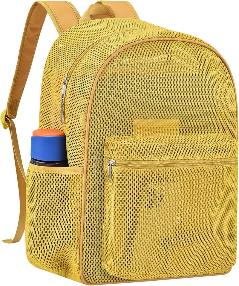 USPECLARE Heavy Mesh Backpack with Rain Cover,See Through Mesh Backpack for School,Beach,Gym,Swimming Equipment,Outdoor Sports - Image 1
