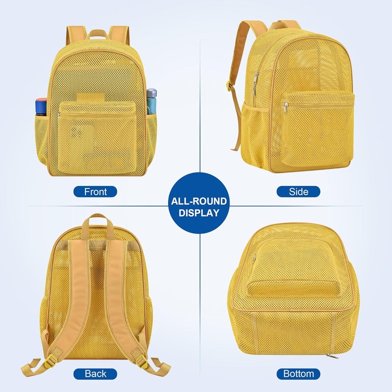 USPECLARE Heavy Mesh Backpack with Rain Cover,See Through Mesh Backpack for School,Beach,Gym,Swimming Equipment,Outdoor Sports - Image 4