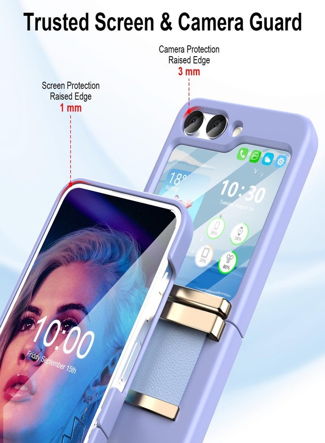 WATACHE Phone Case Compatible for Samsung Galaxy Z Flip 6 with Hinge Protection, Flip 6 Plating Metal Design Shockproof Full Body Protective Phone Case Cover for Galaxy Z Flip 6 5G(Purple) - Image 4