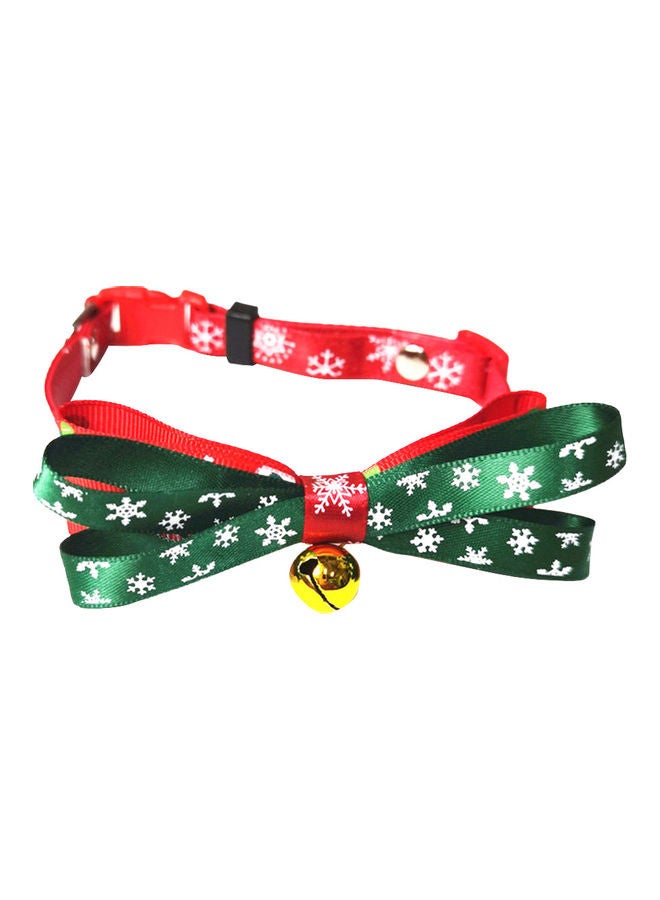Loquat Adjustable Bell Neck Strap Collar Bow Tie Green/Red/White 30x10x1cm - Image 2