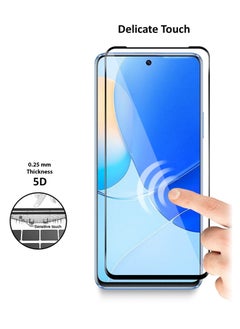 دبليو تيك واقي شاشة من الزجاج المقوى خماسي الأبعاد لهاتف Huawei Nova 9 SE / Huawei Nova 11i شفاف / أسود  - Image 4