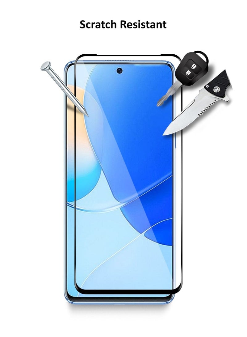 دبليو تيك واقي شاشة من الزجاج المقوى خماسي الأبعاد لهاتف Huawei Nova 9 SE / Huawei Nova 11i شفاف / أسود - Image 2