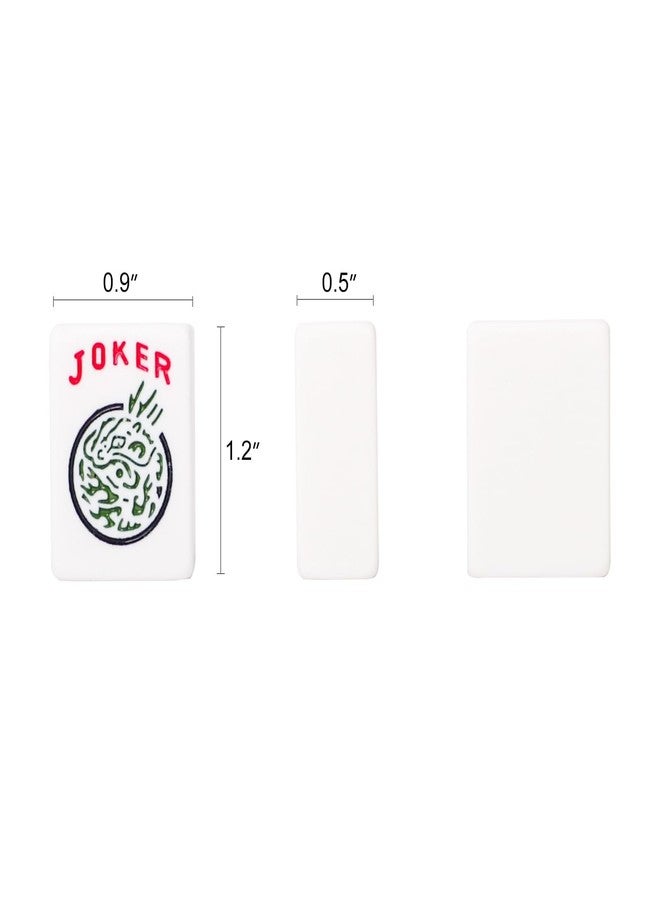 ZGME American Mahjong Set,166 White Tiles with Printed Rectangular Bag and Accessories,4 All-in-One Mahjong Racks with Pushers,Complete Western Mahjong Set - Image 2