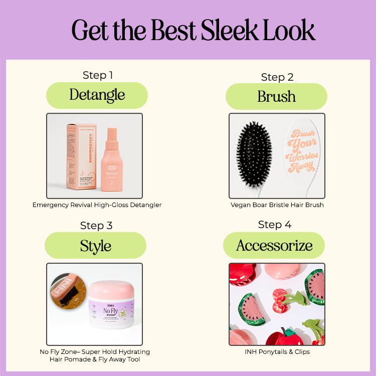 INH Hair Pomade for Flyaways | Water Based & Strong Hold Fly Away Hair Tamer | Sweat Proof No Fly Zone Pomade & Texturizer for Styling | Glossy Finish for a Sleek Look | 2oz - Image 5