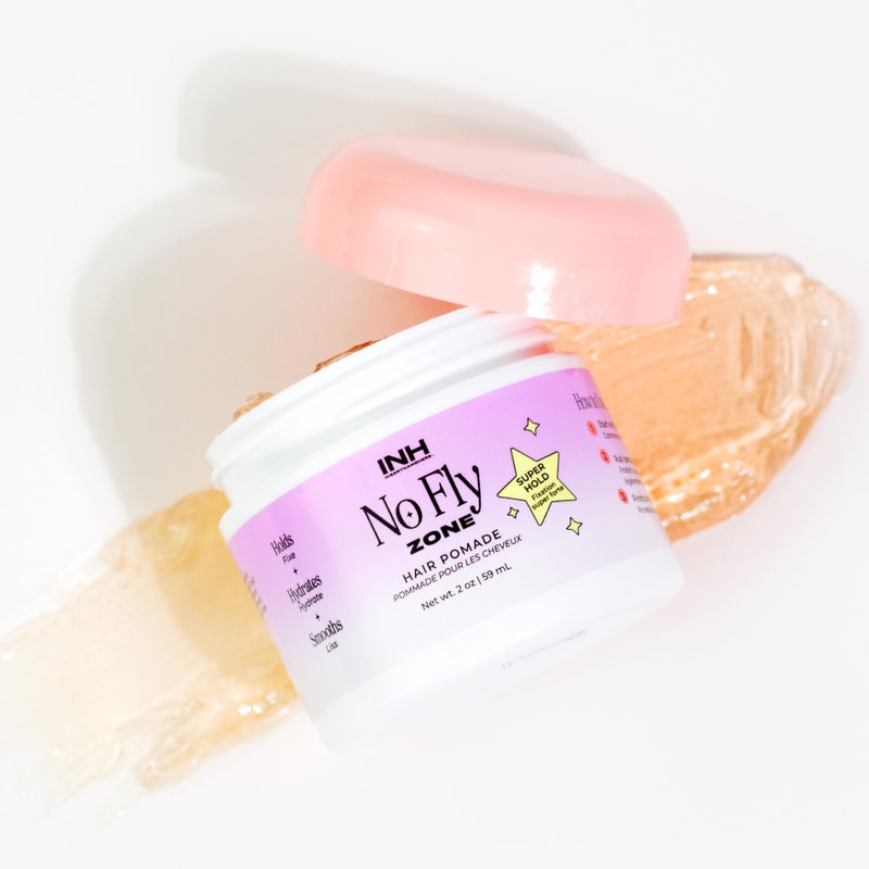 INH Hair Pomade for Flyaways | Water Based & Strong Hold Fly Away Hair Tamer | Sweat Proof No Fly Zone Pomade & Texturizer for Styling | Glossy Finish for a Sleek Look | 2oz - Image 1