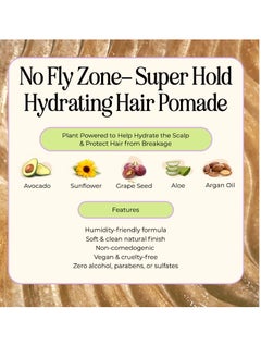 INH INH Hair Pomade for Flyaways | Water Based & Strong Hold Fly Away Hair Tamer | Sweat Proof No Fly Zone Pomade & Texturizer for Styling | Glossy Finish for a Sleek Look | 2oz  - Image 3