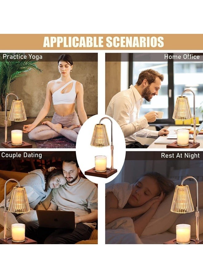 Candle Warmer Lamp with Timer Dimmer, Night Lamp with 3*50W Bulbs, Light Control Suitable for Aromatherapy Candles, Jar Candles, Candle Lights