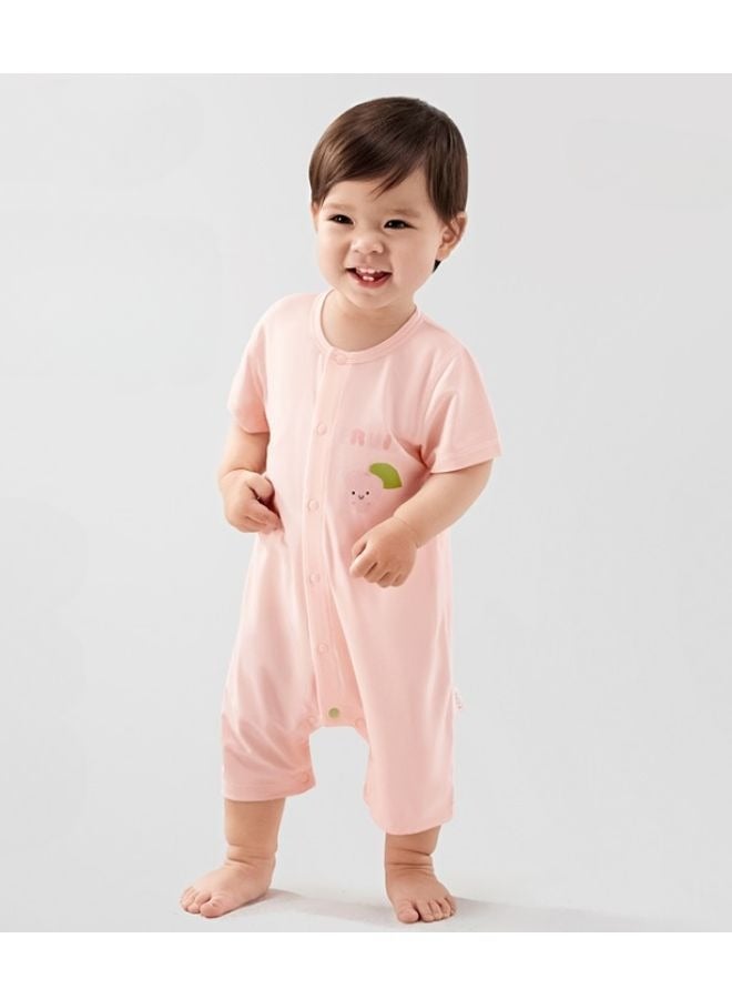 Be a better mom Unisex Baby Comfortable Organic Cotton Gauze short sleevesstraight-front jumpsuit - Image 1