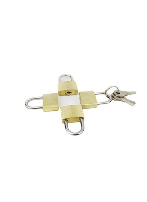 lock with three keys Combination Padlocks Luggage Locks Padlocks Hasps Keyed Padlocks Golden, Size 20mm, 4pc