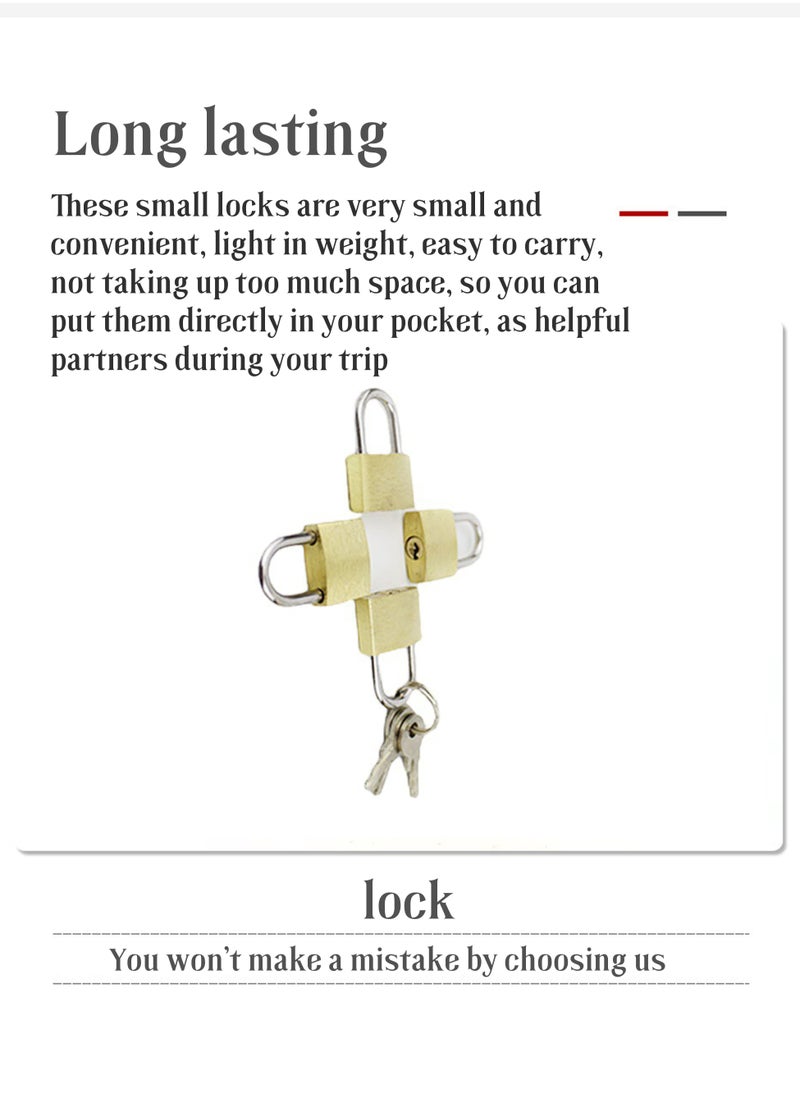 lock with three keys Combination Padlocks Luggage Locks Padlocks Hasps Keyed Padlocks Golden, Size 20mm, 4pc