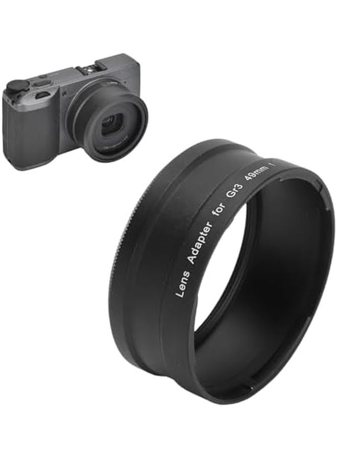 49mm Metal GR3 Lens Adapter Ring Step Up Filter Mount Compatible Camera Accessories - Image 2