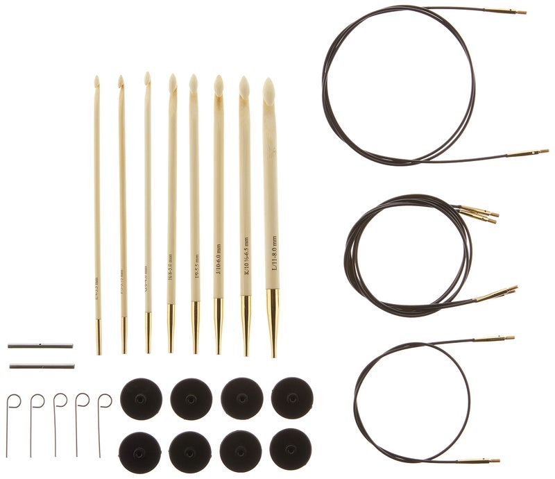 Knitter's Pride KP900586 Bamboo Interchangeable Tunisian Crochet Hook Set , Green - Image 2