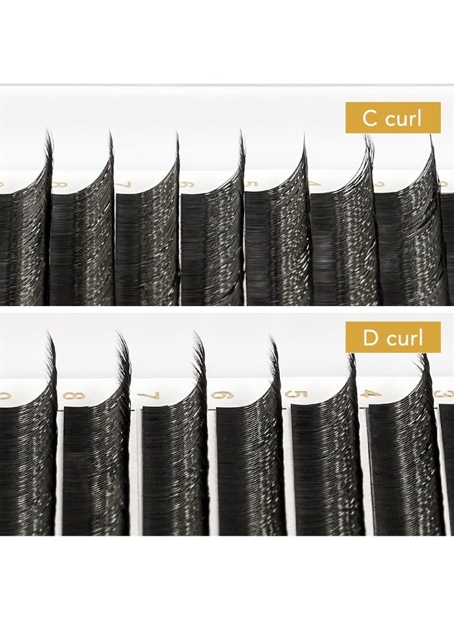 AuReve Y Lashes Extensions YY Lash Extensions D Curl 0.07mm 14mm Mix Tray Y Shape 4D Volume Premade Fan Lashes Matte Black Easy Fans Lashes Professional Use YY Lash (YY-0.07-D, 14mm) - Image 3