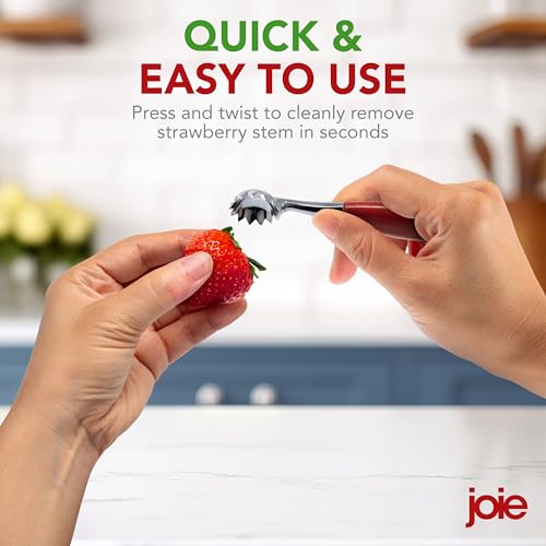 Joie Strawberry Huller, Remove Stems with Precision and Ease, Ergonomic Handle, Efficient Kitchen Gadget, Stainless Steel, BPA-Free, Dishwasher Safe - Image 3