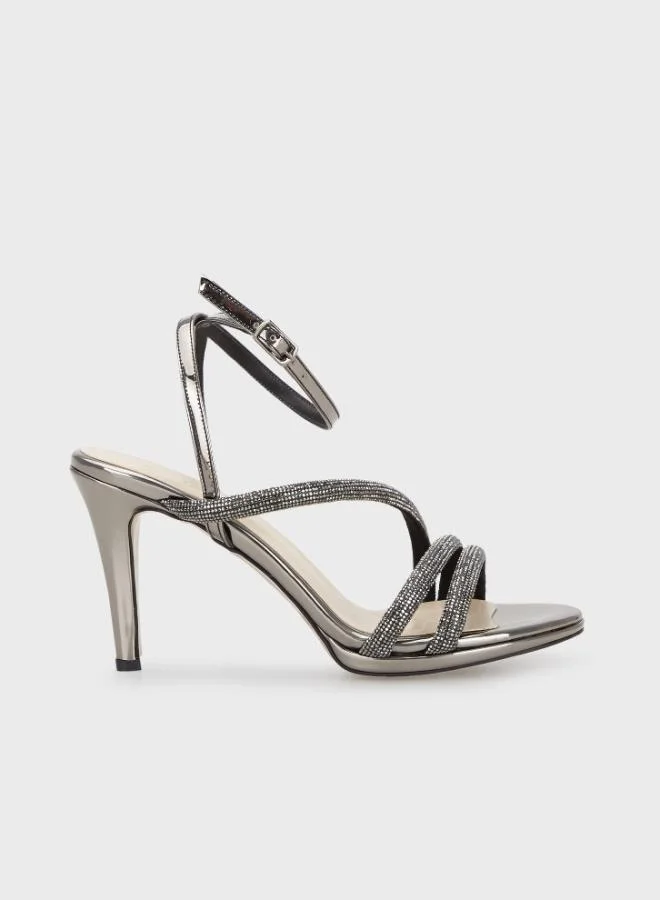 ليلا حذاء نسائي بكعب عالي مزين باللؤلؤ