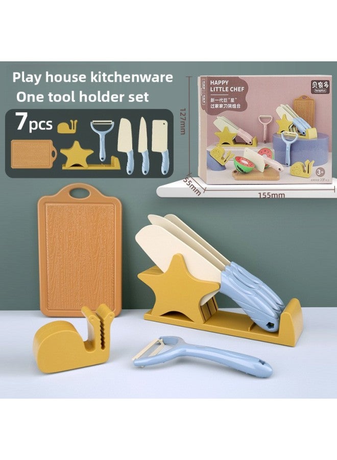 Free Shipping Children's House Kitchen Knives Kitchenware Boys And Girls Cooking Knife Holder Cutting Board Chopping Toy Accessories