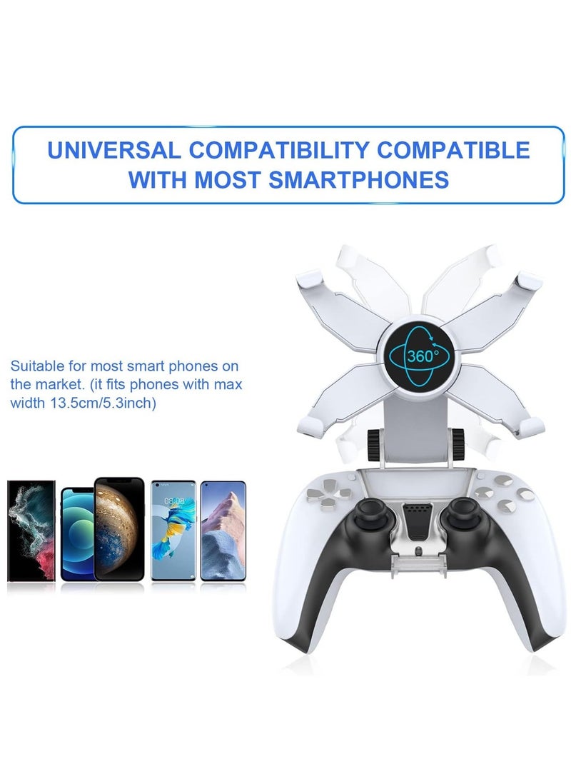 ALASAMCO PS5 Controller Mobile Gaming Clip for Playstation 5 Dualsense Controller Remote Play Mobile Phone Holder Clamp Adjustable Phone Mount Clip - Image 4