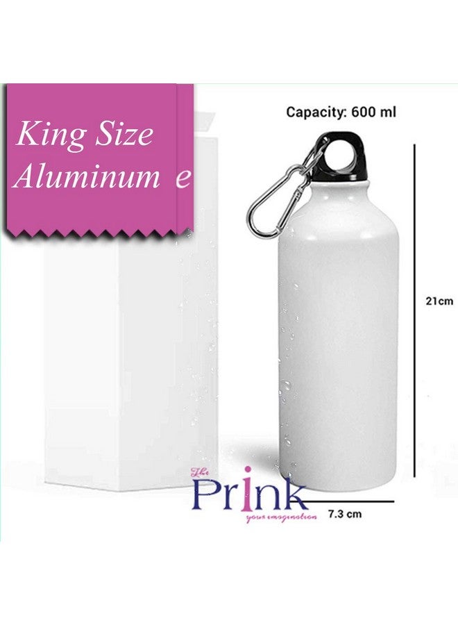 Prink Ronaldo Printed Aluminium Water Bottles , 600 ml , Pack of 1 , White - Image 5