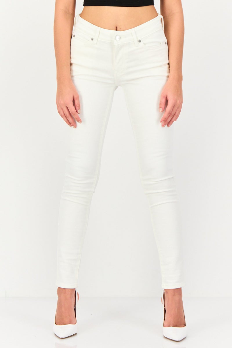Levi's Women Skinny Fit Plain Stretchable Jeans, Off White - Image 1