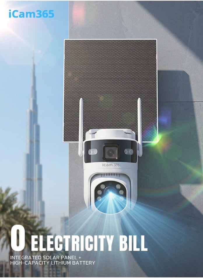 ICAM 365 4G Solar Security Camera with SIM Card Trial Pack, Dual Lens 4MP+4MP 2K AOV PTZ CCTV, 10400mAh Battery, AI Human Detection, Night Vision for Farm Construction Site Outdoor - Image 3