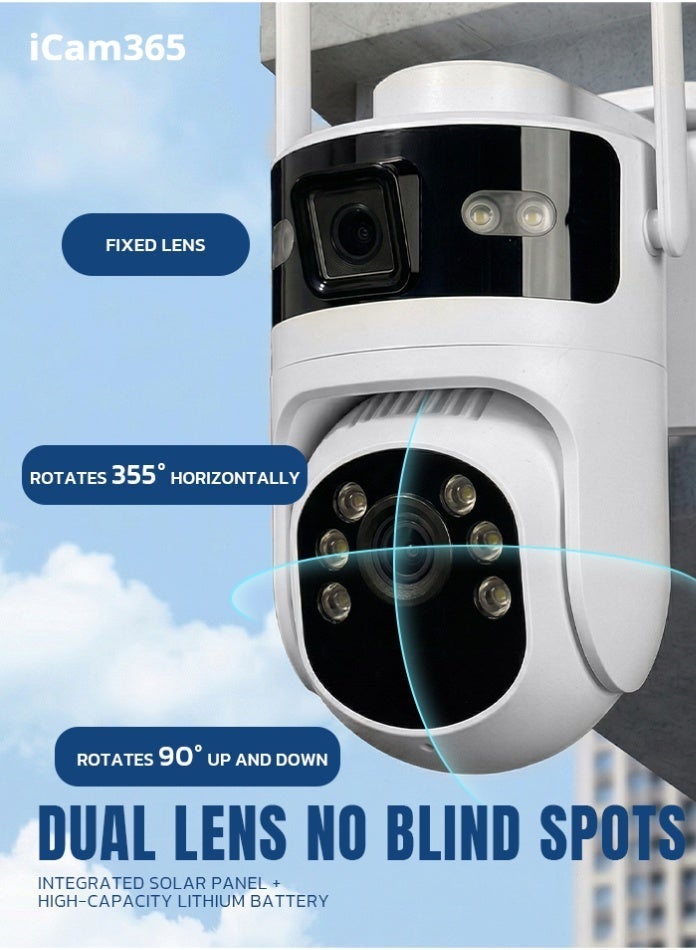 ICAM 365 4G Solar Security Camera with SIM Card Trial Pack, Dual Lens 4MP+4MP 2K AOV PTZ CCTV, 10400mAh Battery, AI Human Detection, Night Vision for Farm Construction Site Outdoor - Image 4