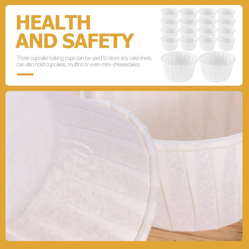 Large Heat Resistant Paper Baking Cups 50pcs White Non Odor Greaseproof Muffin Liners - Image 5