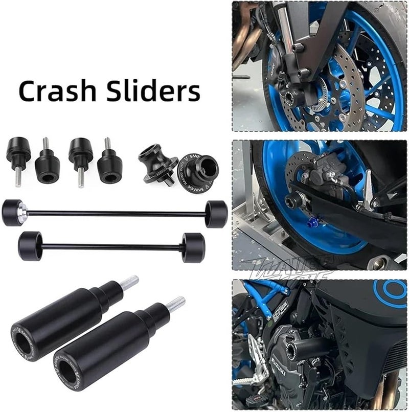 Motorcycle Crash Frame Sliders Wheel Stand License Plate Bracket Handguards For Suzuki GSX 8S 2023 2024 Black M8 Screw - Image 4