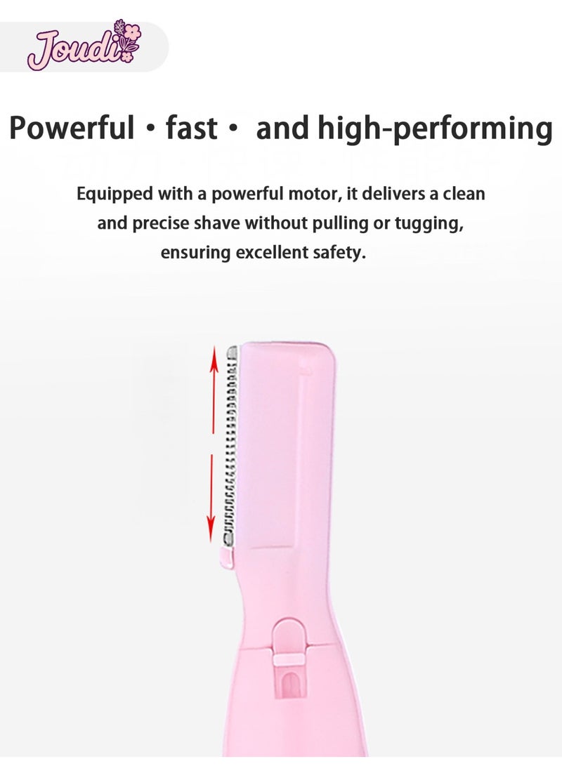 Electric Eyebrow Trimmer with Rounded Blade & Dual Comb - USB Rechargeable Waterproof Facial Grooming Kit for Precise Shaping (Gold Rose) - Image 5