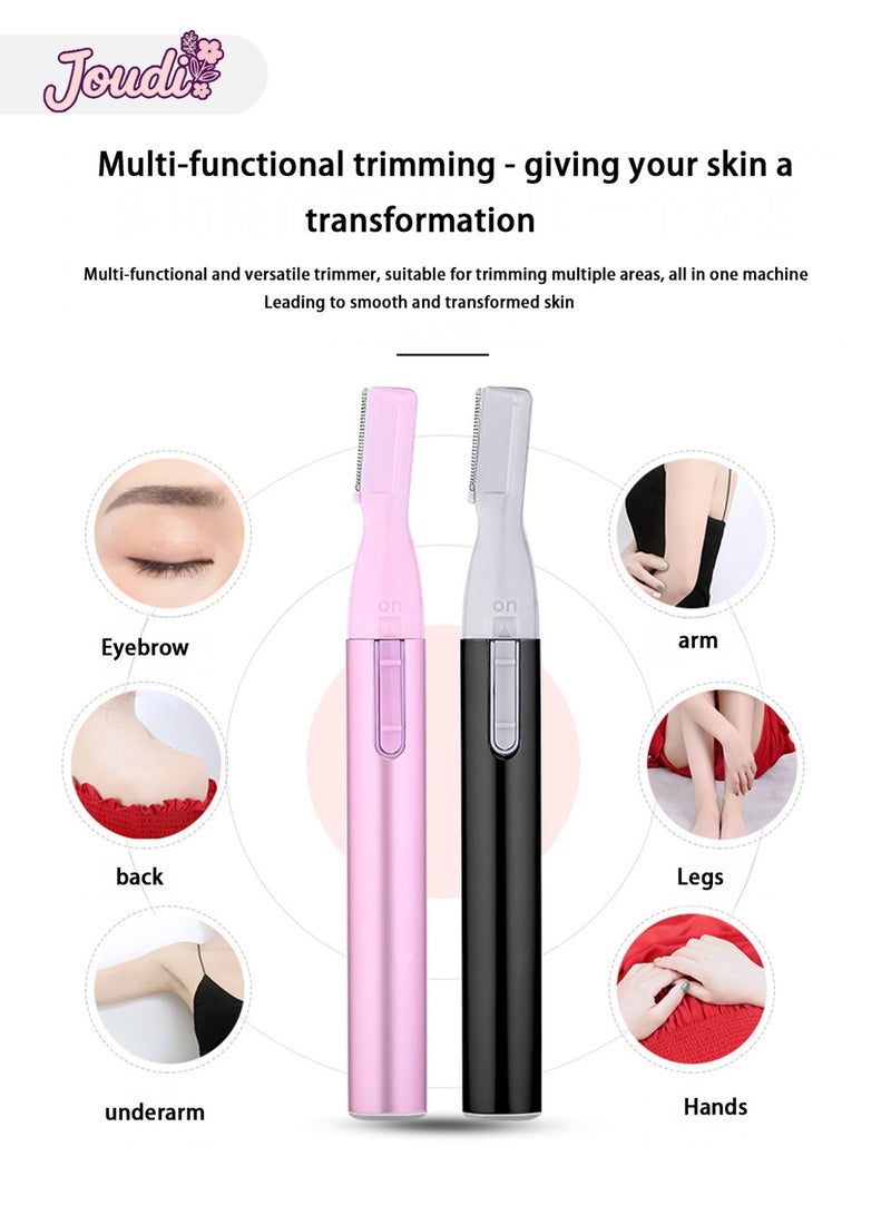 Electric Eyebrow Trimmer with Rounded Blade & Dual Comb - USB Rechargeable Waterproof Facial Grooming Kit for Precise Shaping (Gold Rose) - Image 2