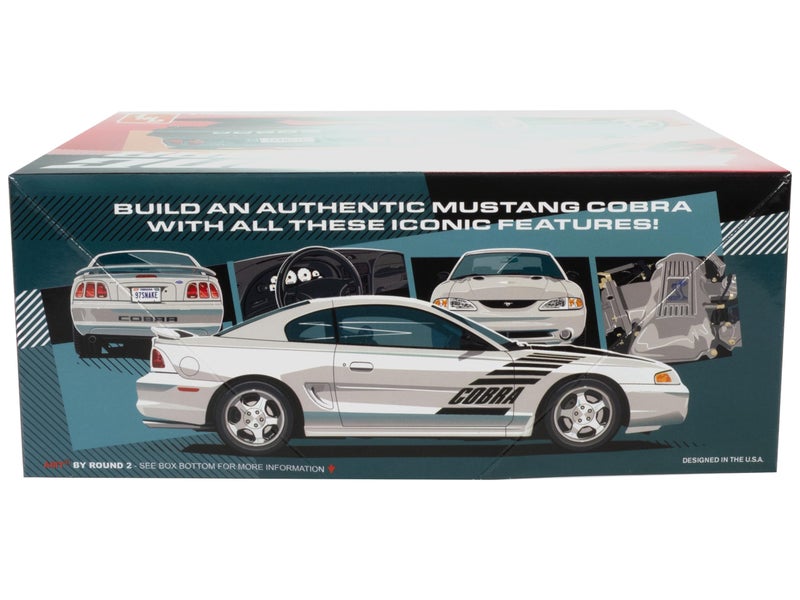 AMT 1997 Ford Mustang Cobra 1:25 Scale Model Kit â€“ Authentic V-8 Engine Detail, 90+ Parts, Functional Hood & Scoops, Rear Spoiler, Pad-Printed Goodyear Tires â€“ Skill Level 2 â€“ Paint & Glue Required - Image 2